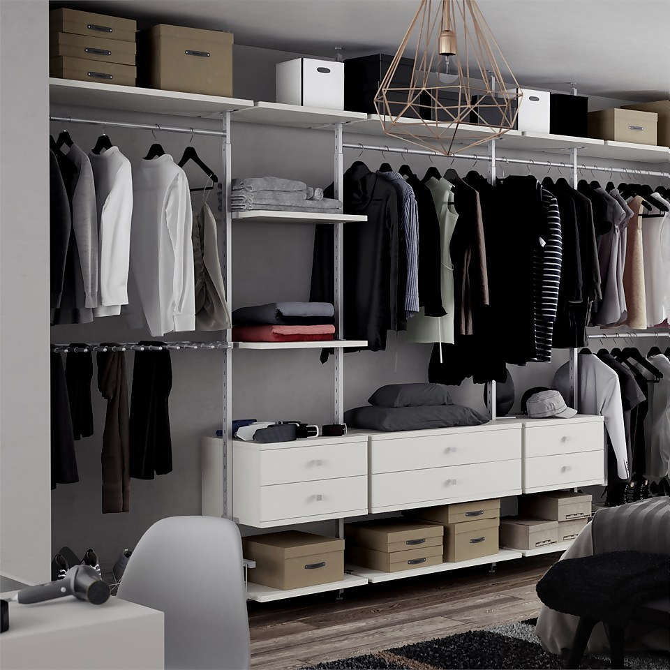 Aura Wardrobe Storage Small Wide Shelf (W)550mm White