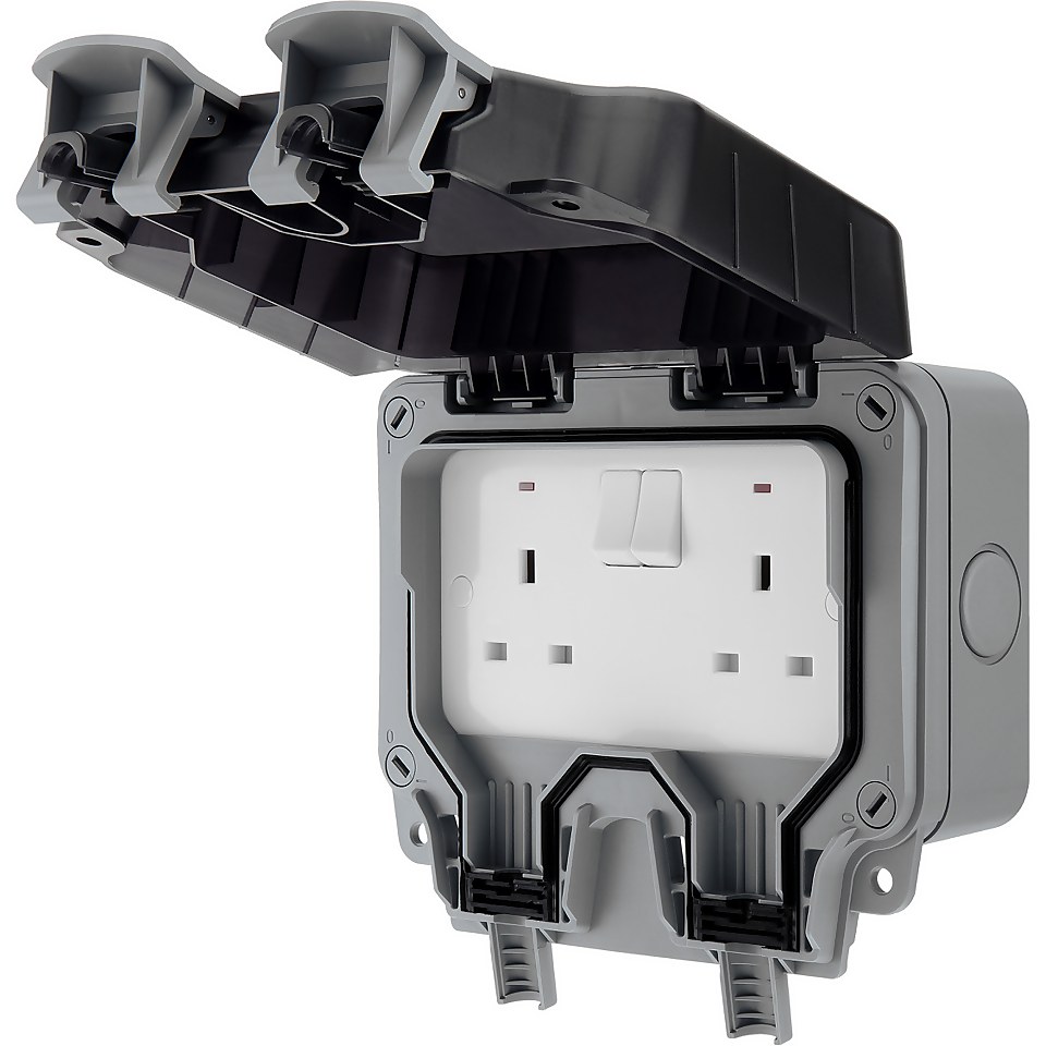 BG Twin 13A Weatherproof Switched Socket - IP66 Rated