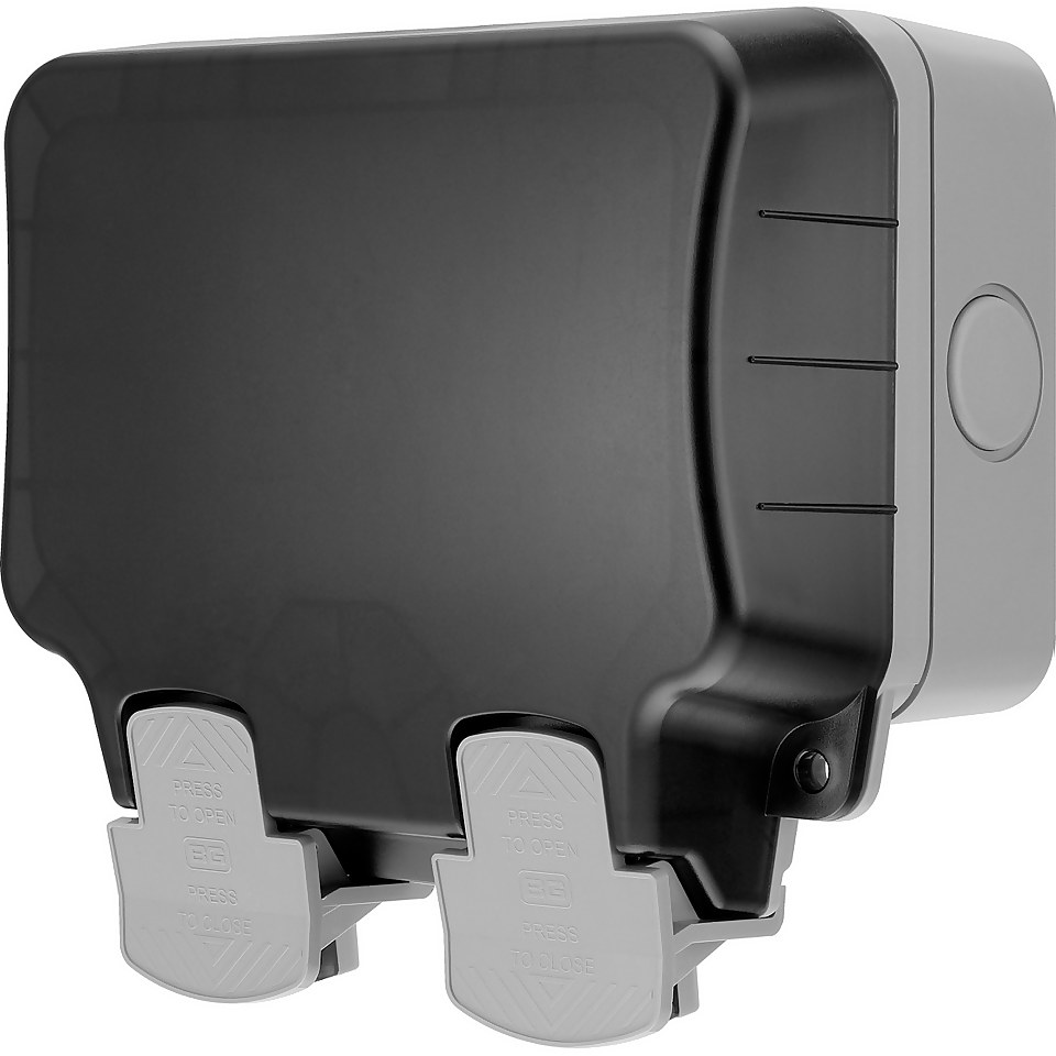 BG Twin 13A Weatherproof Switched Socket - IP66 Rated