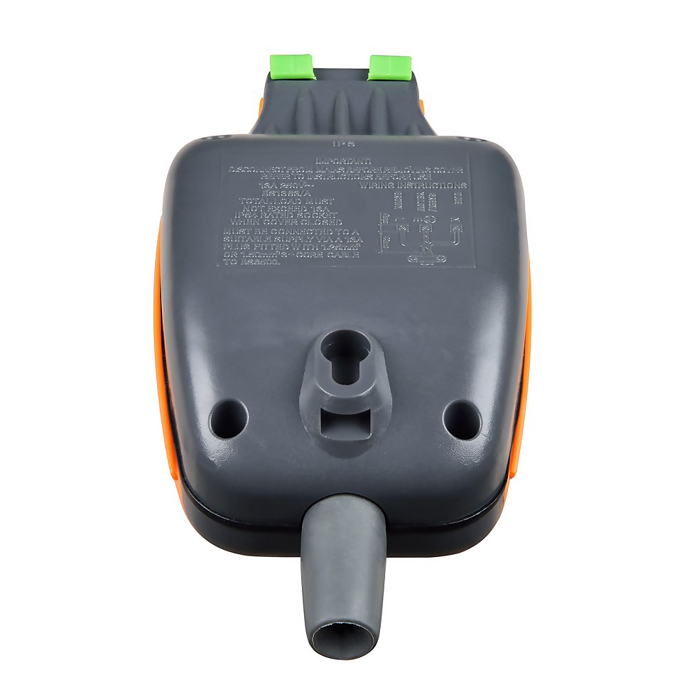 Masterplug Rewirable IP Rated Socket Orange