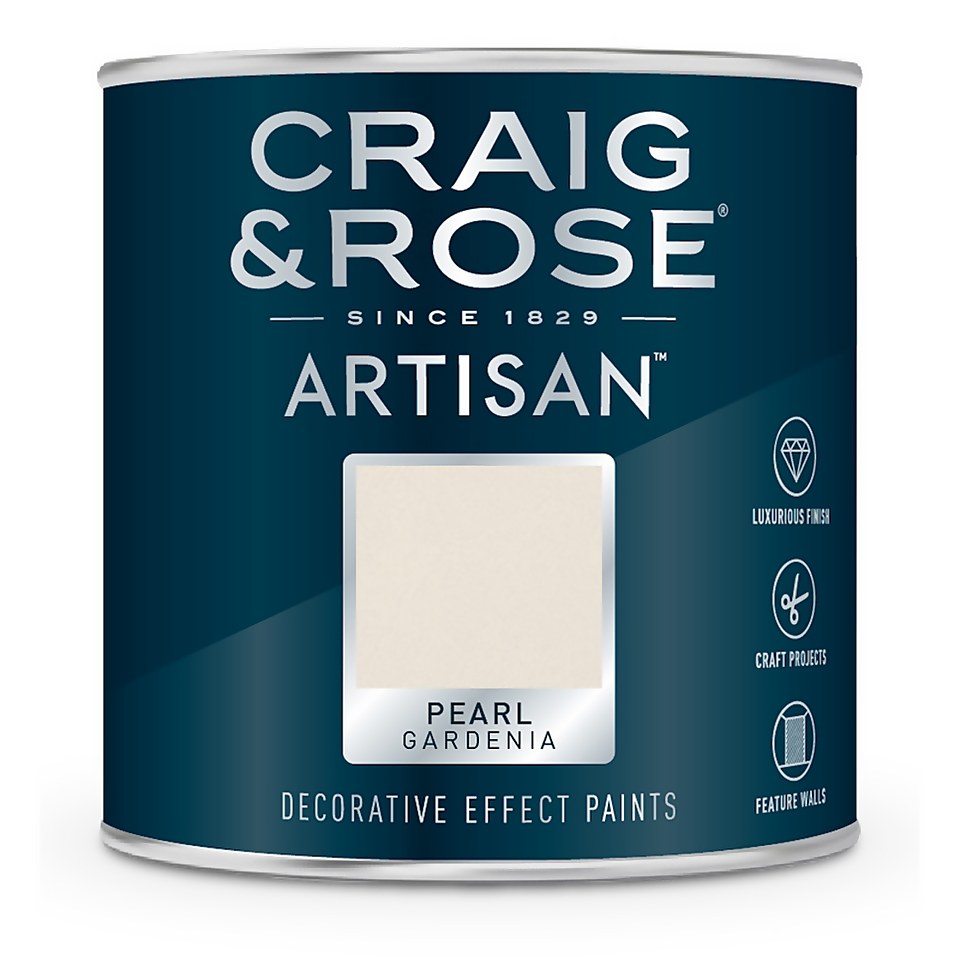 Craig & Rose Artisan Pearl Effect Paint - Gardenia Pearl - 250ml