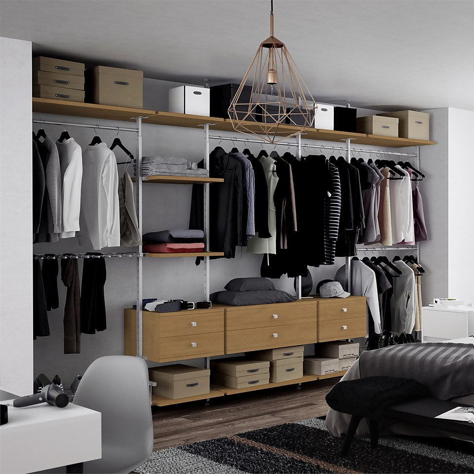 Aura Wardrobe Storage Small Wide Shelf (W)550mm Oak