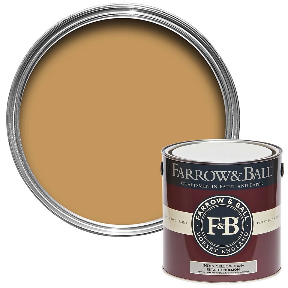Farrow & Ball Estate Matt Emulsion Paint India Yellow No.66 - 2.5L