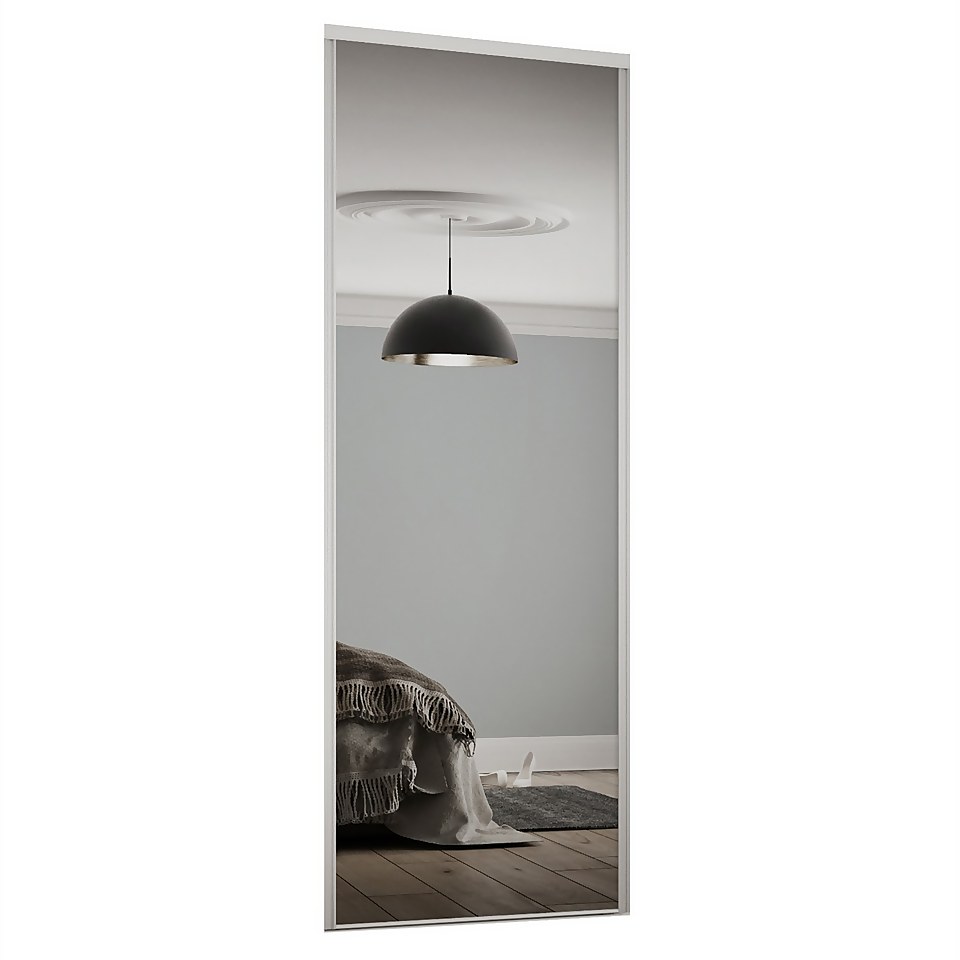 Classic Sliding Wardrobe Door Mirror with White Frame (W)762mm