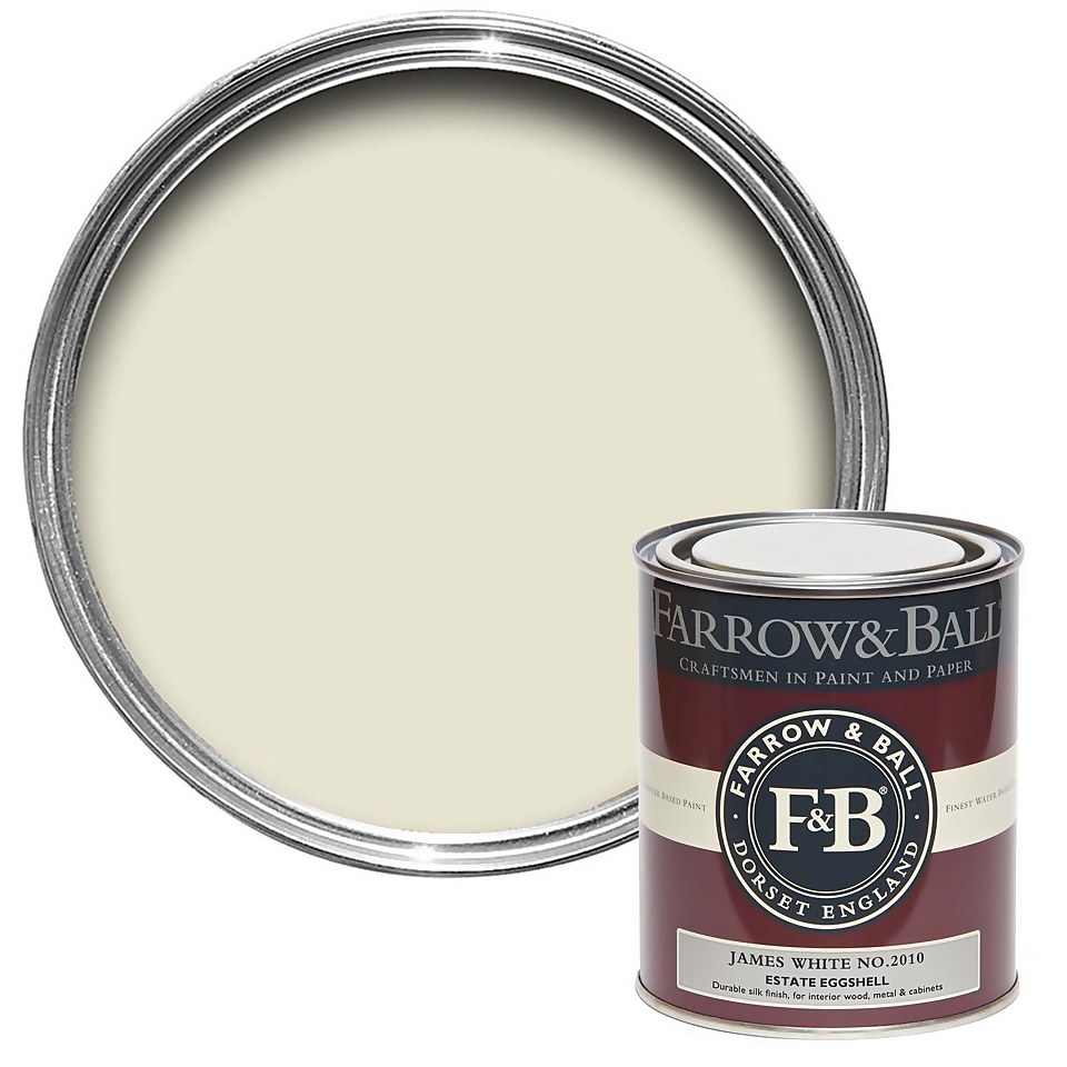 Farrow & Ball Estate Eggshell Paint James White - 750ml