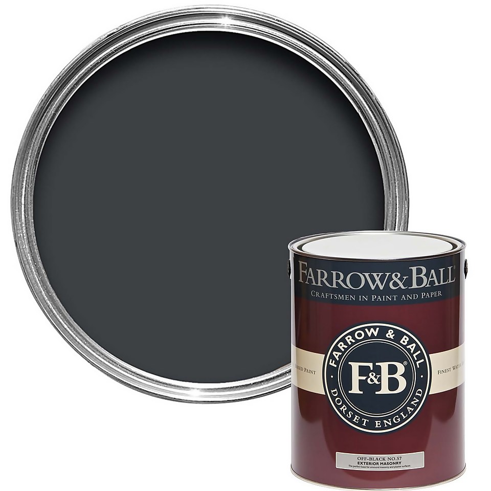 Farrow & Ball Exterior Masonry Matt Paint Off-Black No.57 - 5L