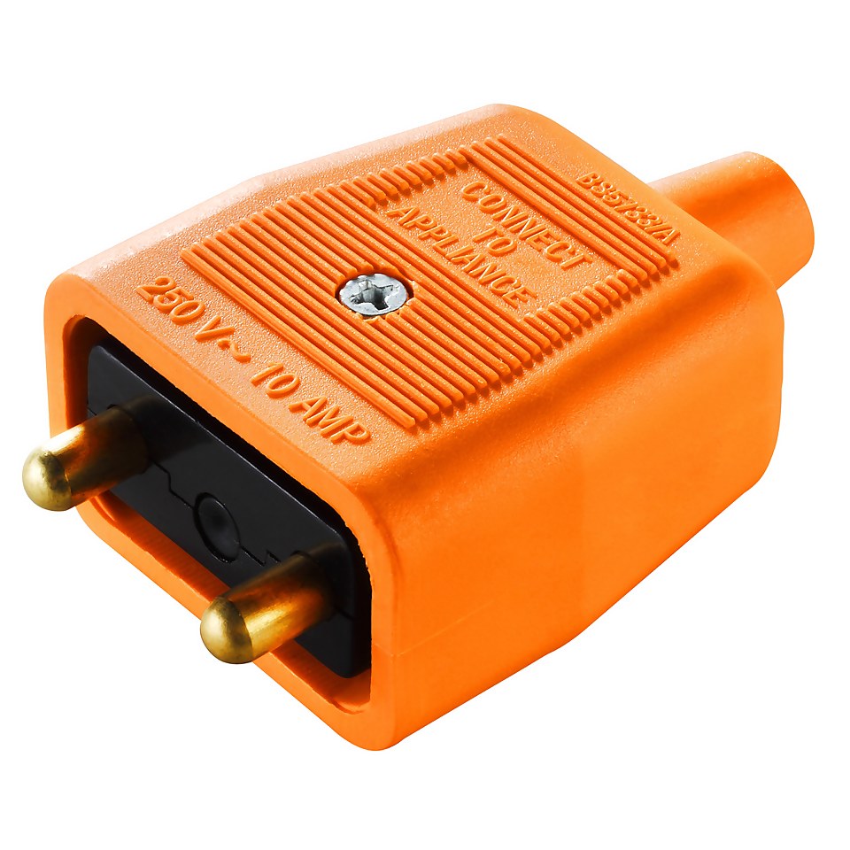 Masterplug Heavy Duty 2 Pin Flex Plug and Socket Connector Orange