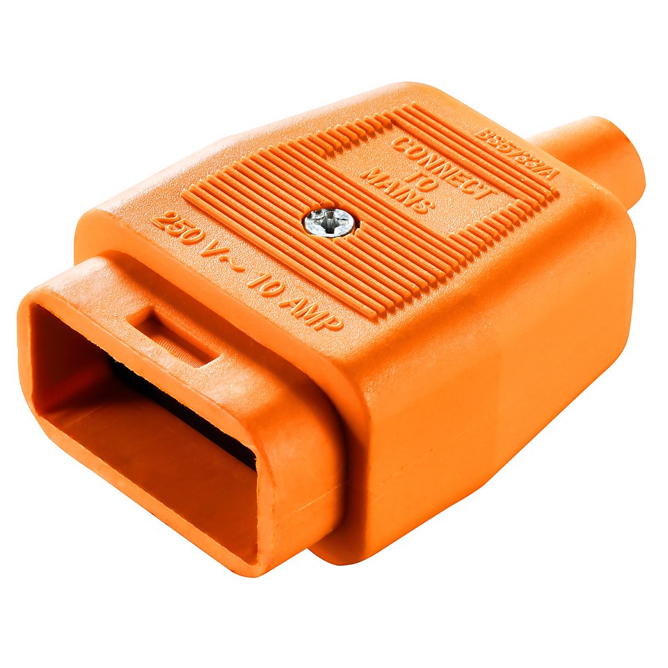 Masterplug Heavy Duty 2 Pin Flex Plug and Socket Connector Orange