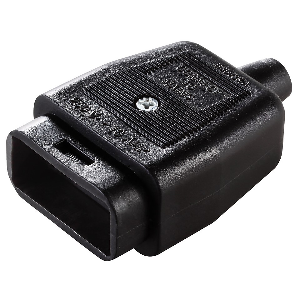 Masterplug Heavy Duty 3 Pin Flex Plug and Socket Connector Black