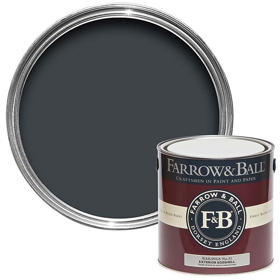 Farrow & Ball Exterior Eggshell Paint Railings No.31 - 2.5L