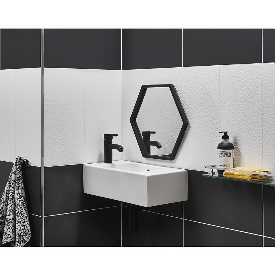 Monochrome White Cube Wall Tile - 8 pack