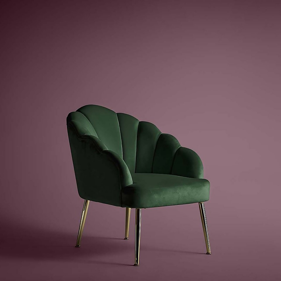 Sophia Scallop Occasional Chair - Emerald