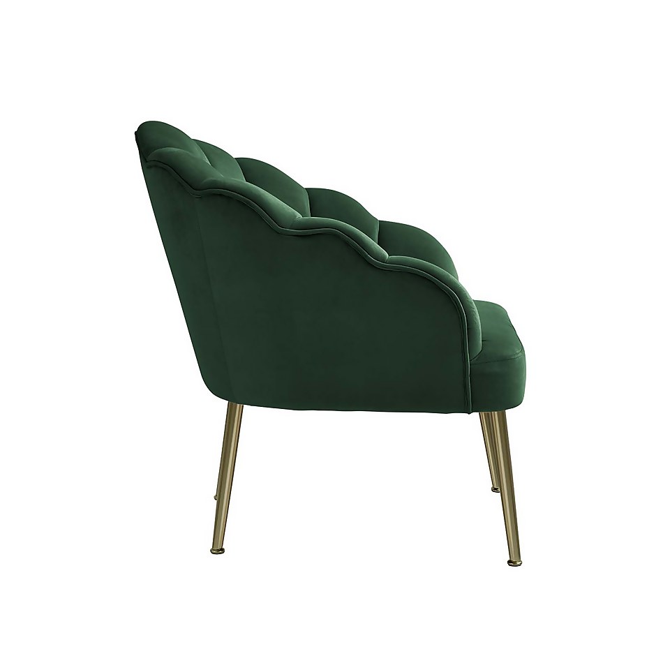Sophia Scallop Occasional Chair - Emerald