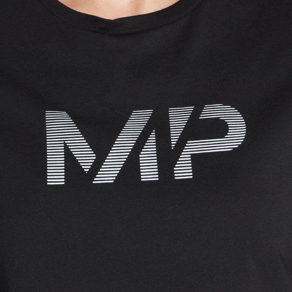 MP Women's Gradient Line Graphic Crop T-shirt- Black