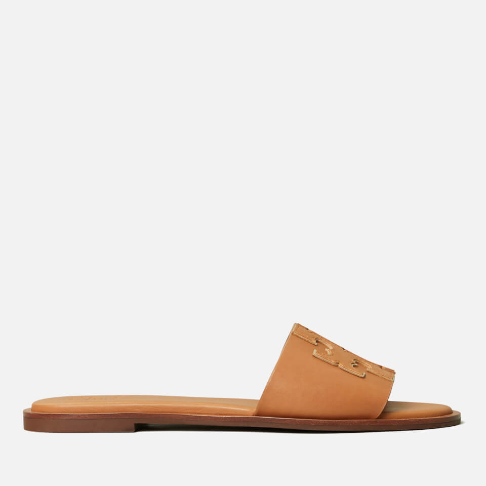 Tory Burch Women's Ines Leather Slide Sandals - Tan/Spark Gold | FREE UK  Delivery | Allsole