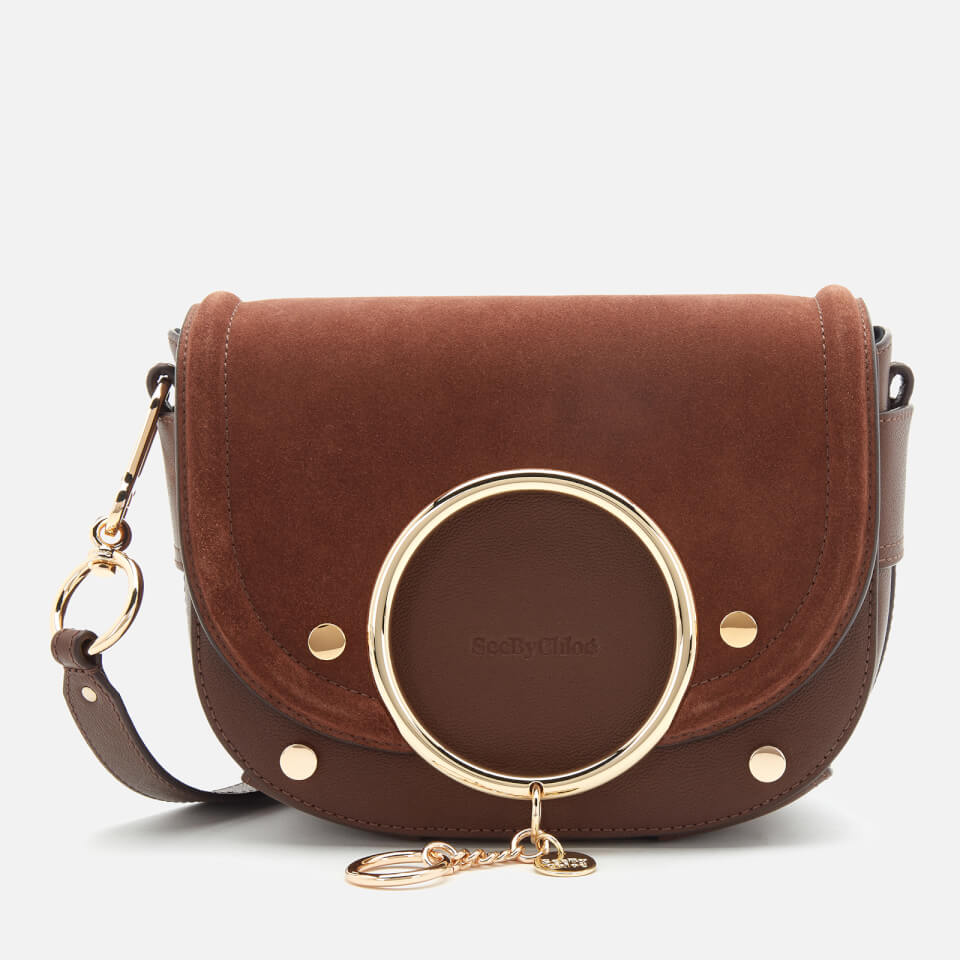 See by Chloé Women's Mara Suede/Leather Cross Body Bag - Somber Brown