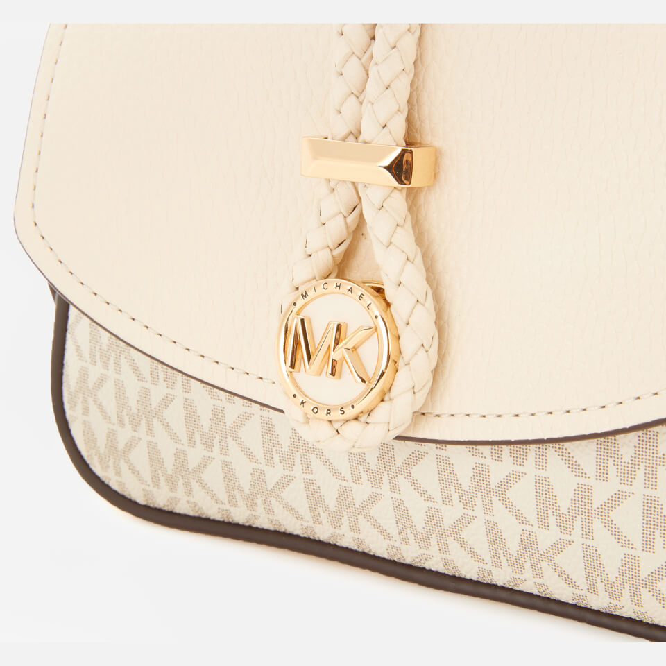 MICHAEL Michael Kors Women's Lea Small Flap Cross Body Bag - Vanilla/LT Cream