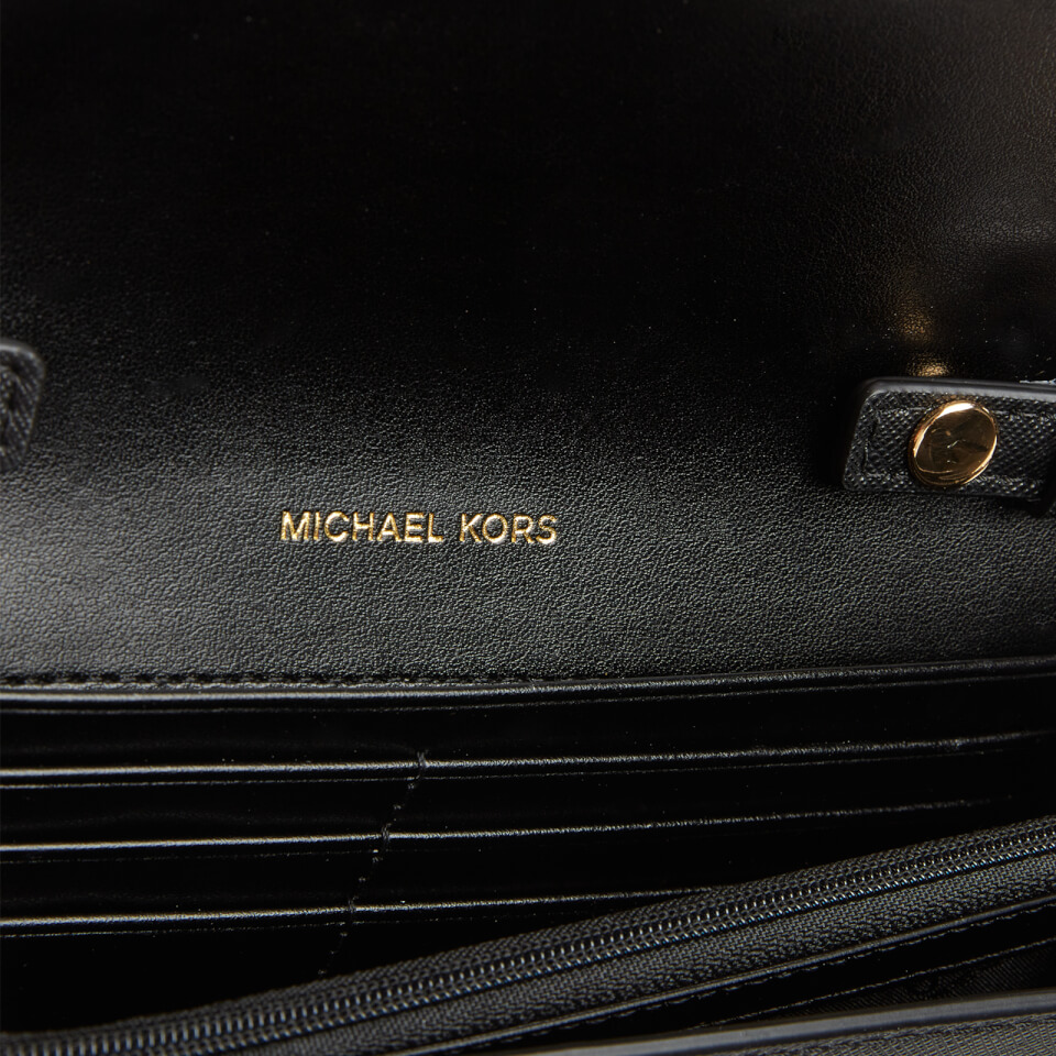 MICHAEL Michael Kors Women's Carmen Large Wallet Chn Cross Body Bag - Black