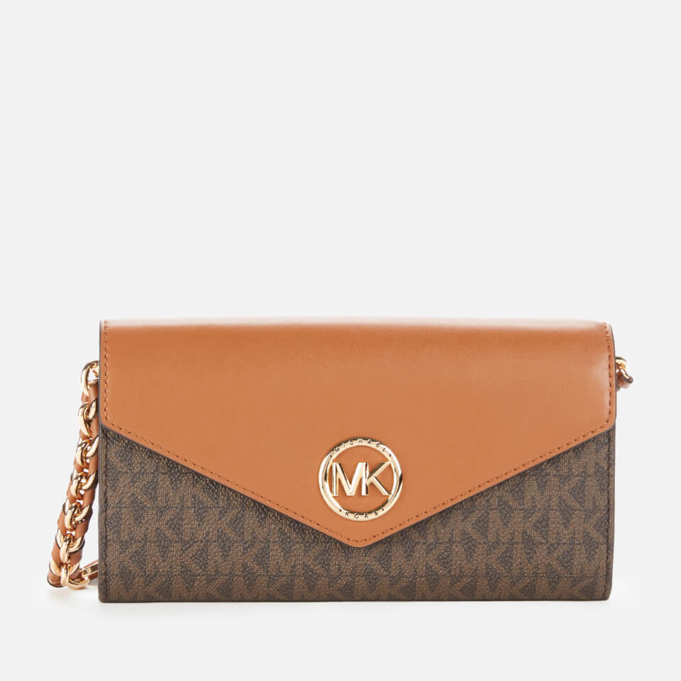 MICHAEL Michael Kors Women s Carmen Large Wallet Chn Cross Body Bag Brown Acorn