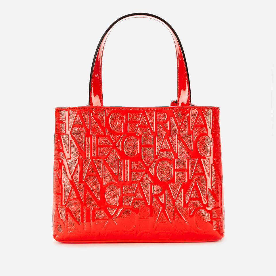 Armani Exchange Women's Small Open Monogram Shopper Bag - Red