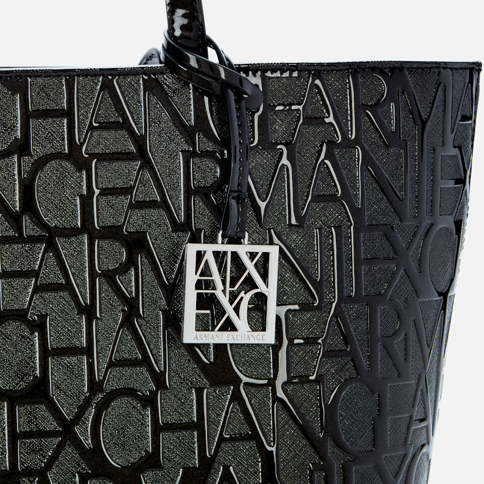 Armani Exchange Women's Monogram Tote Bag - Black