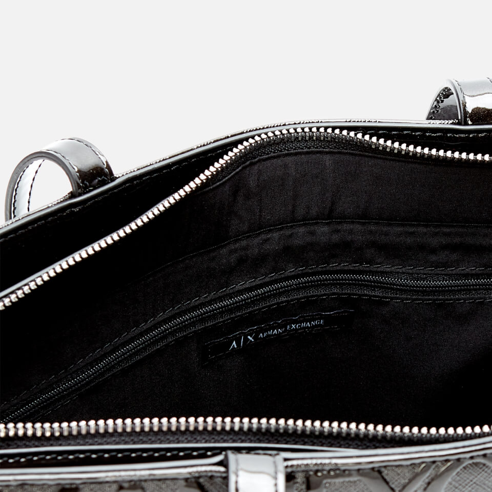 Armani Exchange Women's Monogram Tote Bag - Black