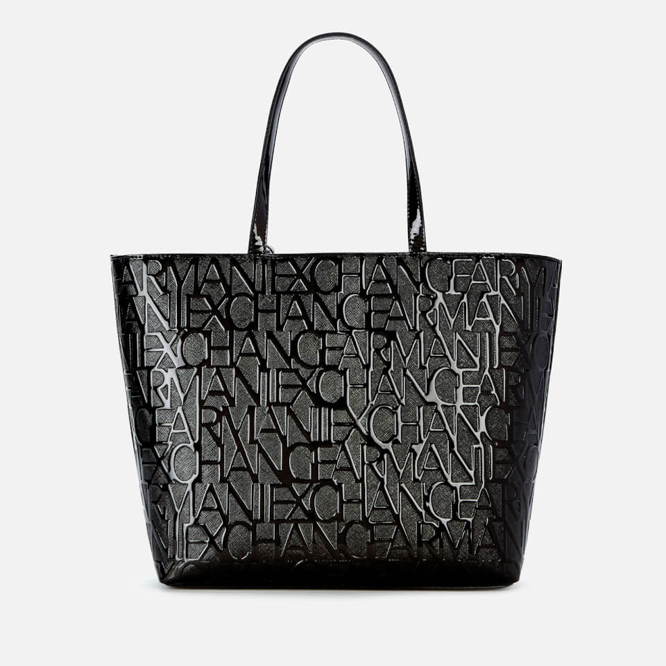 Armani Exchange Women's Monogram Tote Bag - Black