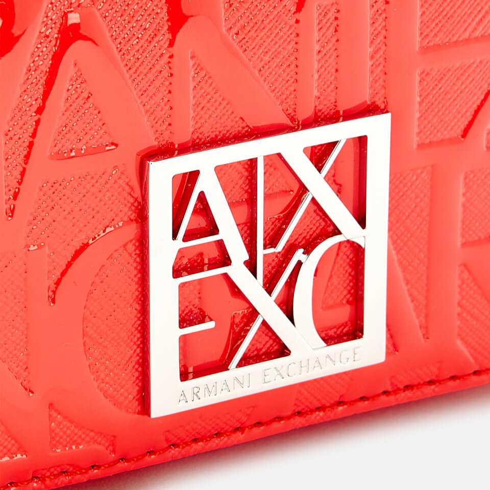 Armani Exchange Women's Small Monogram Cross Body Bag - Red
