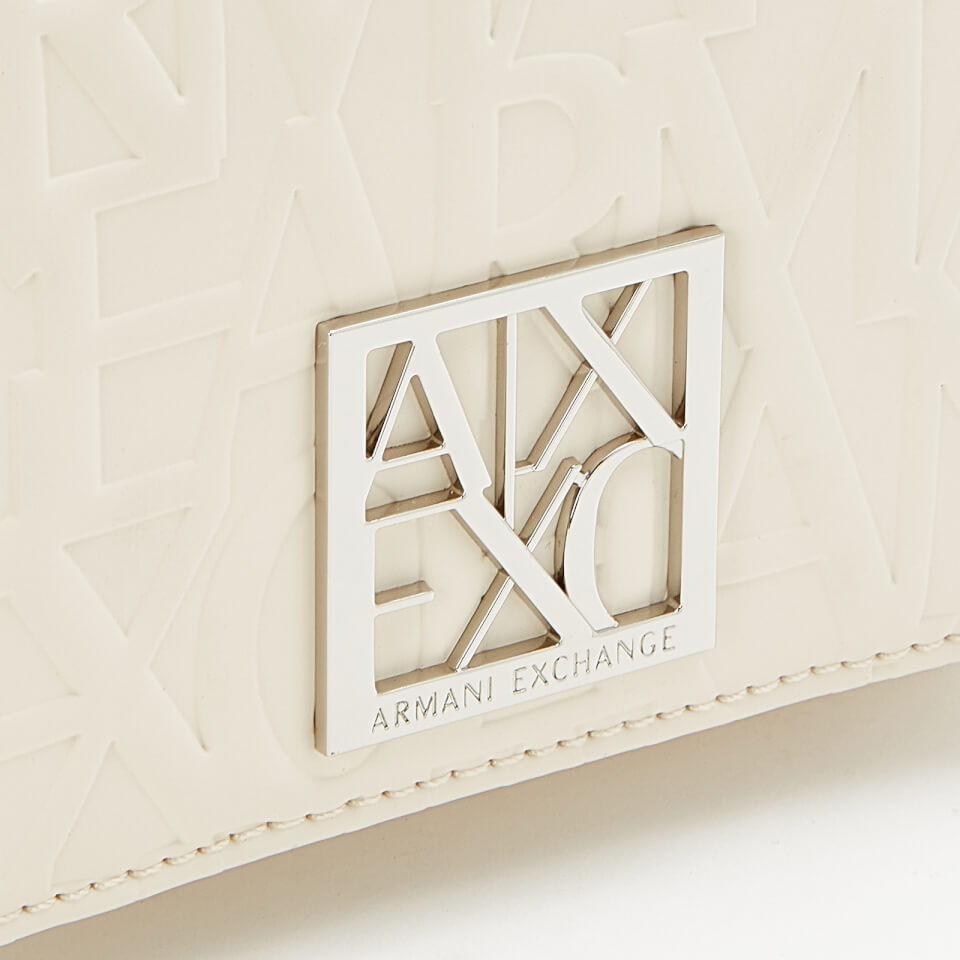 Armani Exchange Women's Small Monogram Cross Body Bag - White