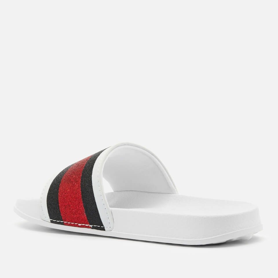 Tommy Hilfiger Kids' Flag Print Pool Sliders - White
