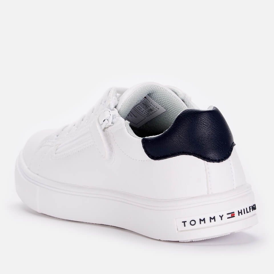 Tommy Hilfiger Boys' Low Top Flag Trainers - White/White/Blue