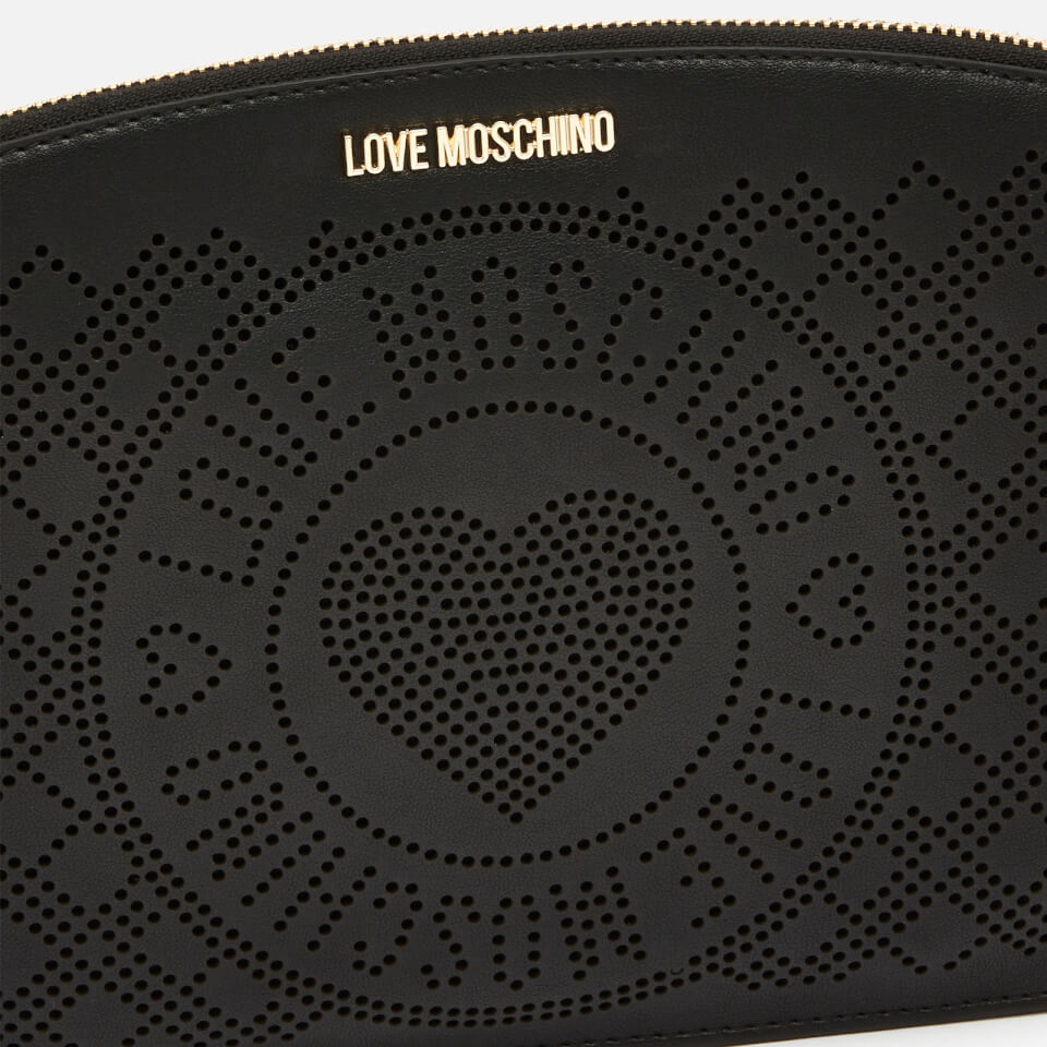 Love Moschino Women's Heart Logo Cross Body Bag - Black