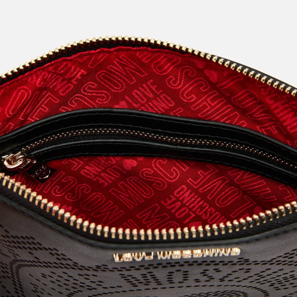 Love Moschino Women's Heart Logo Cross Body Bag Black