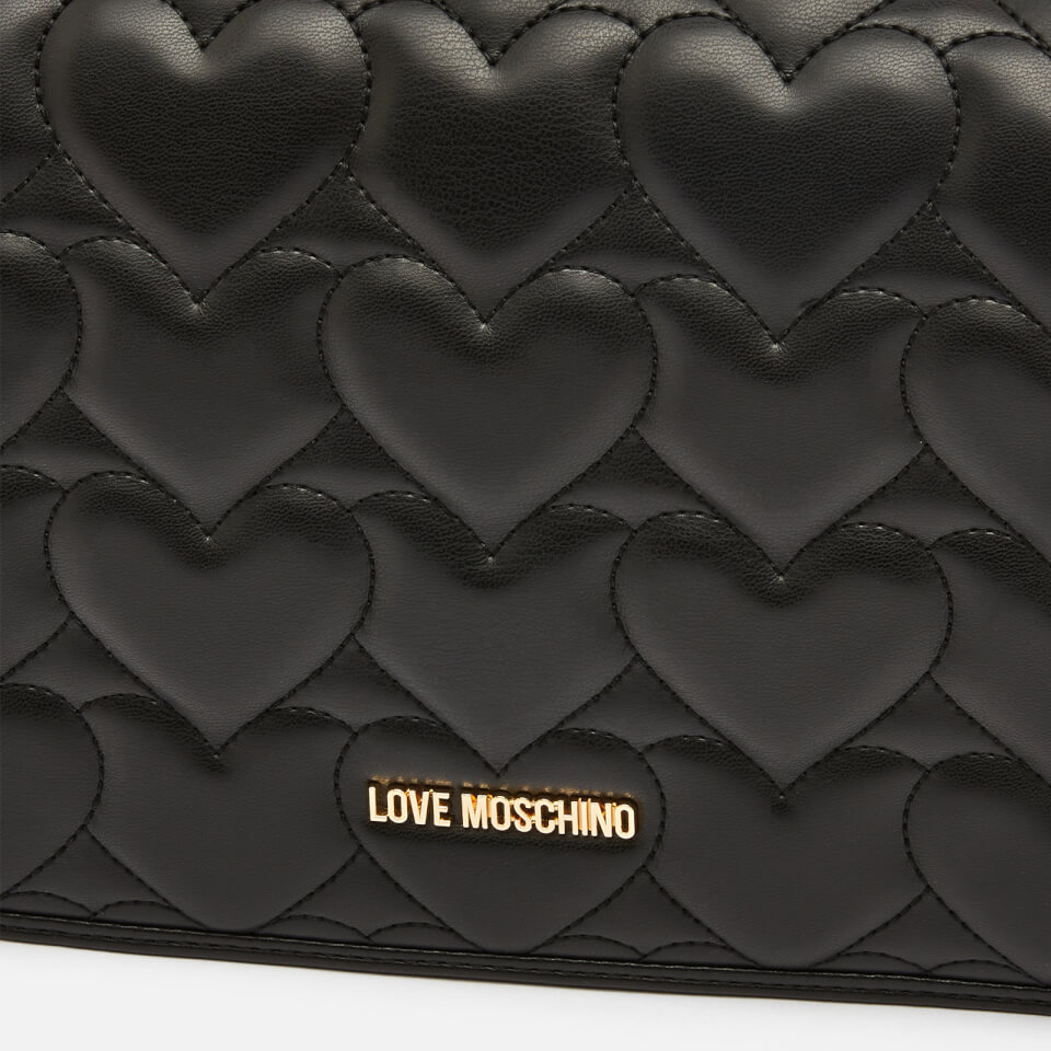 Love Moschino Women's Heart Quilt Shoulder Bag - Black
