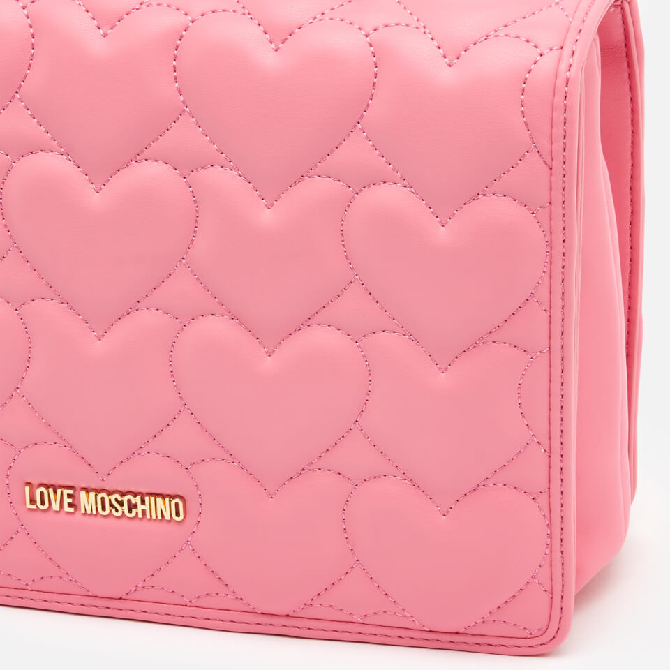 Love Moschino Women's Heart Quilt Shoulder Bag - Rose