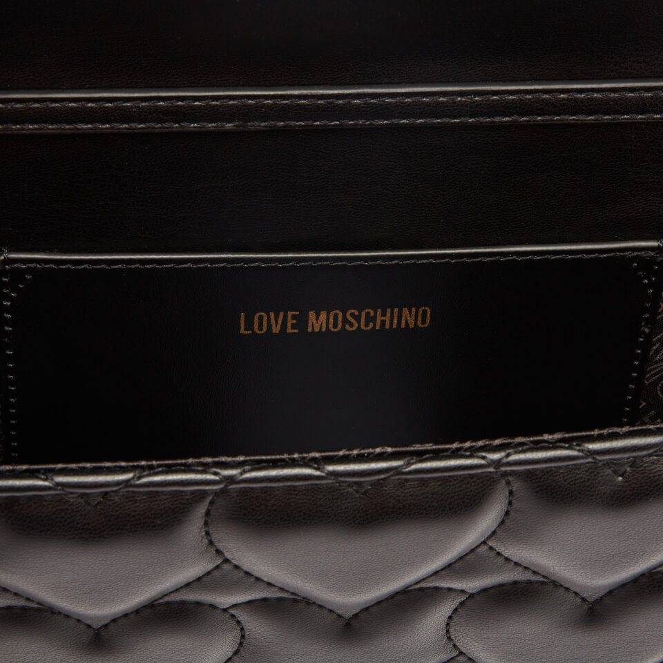Love Moschino Women's Heart Quilt Chain Bag - Black
