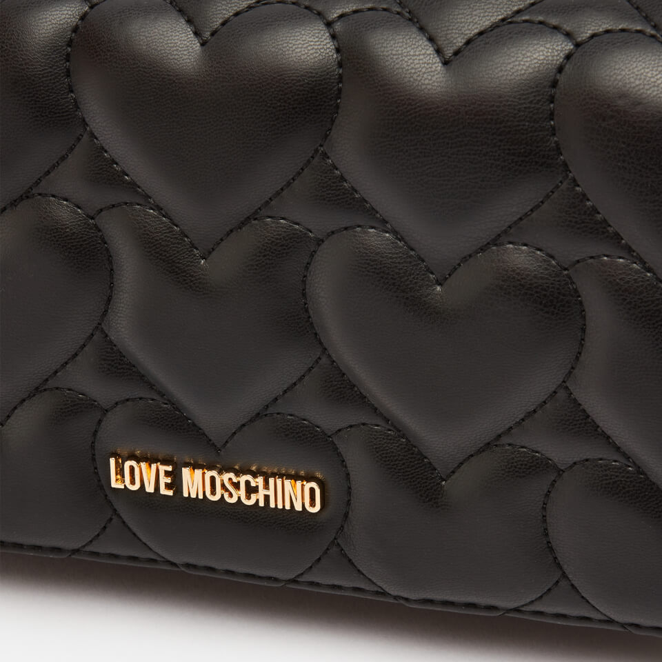 Love Moschino Women's Heart Quilt Chain Bag - Black