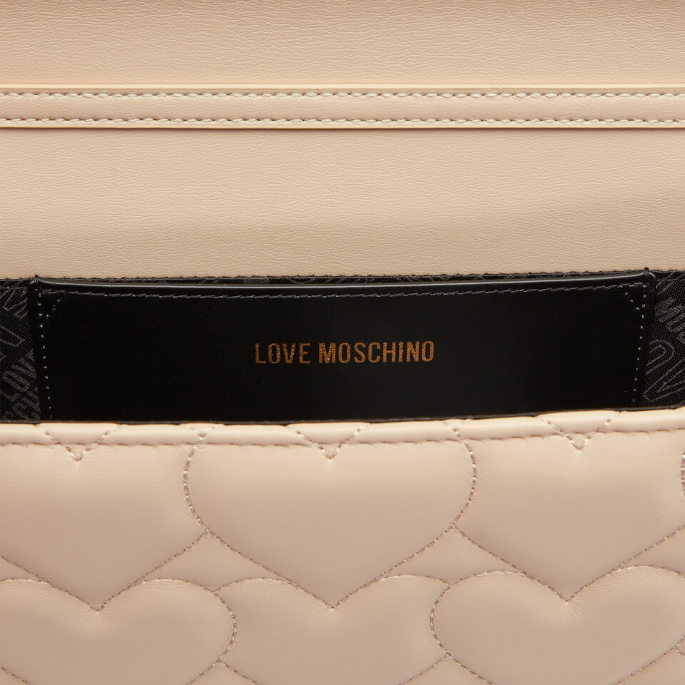 Love Moschino Women's Heart Quilt Chain Bag - Ivory