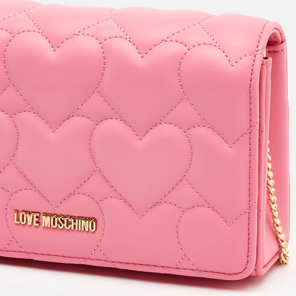 Love Moschino Women's Heart Quilt Chain Bag - Rose
