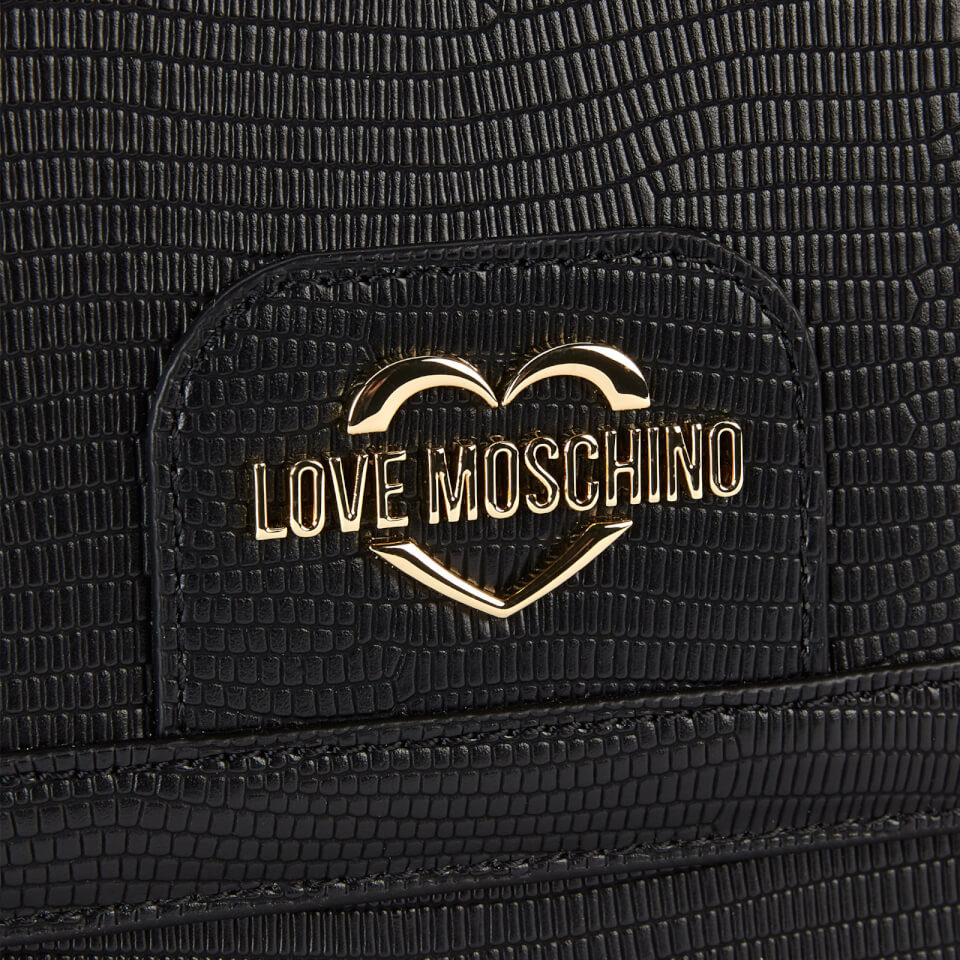 Love Moschino Women's Snake Print Shoulder Bag - Black