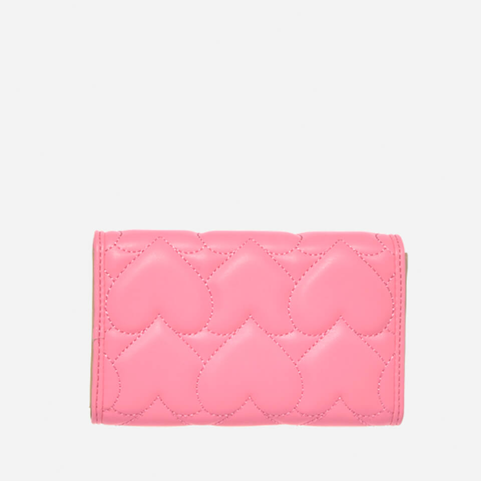 Love Moschino Women's Heart Quilt Small Zip Wallet - Rose