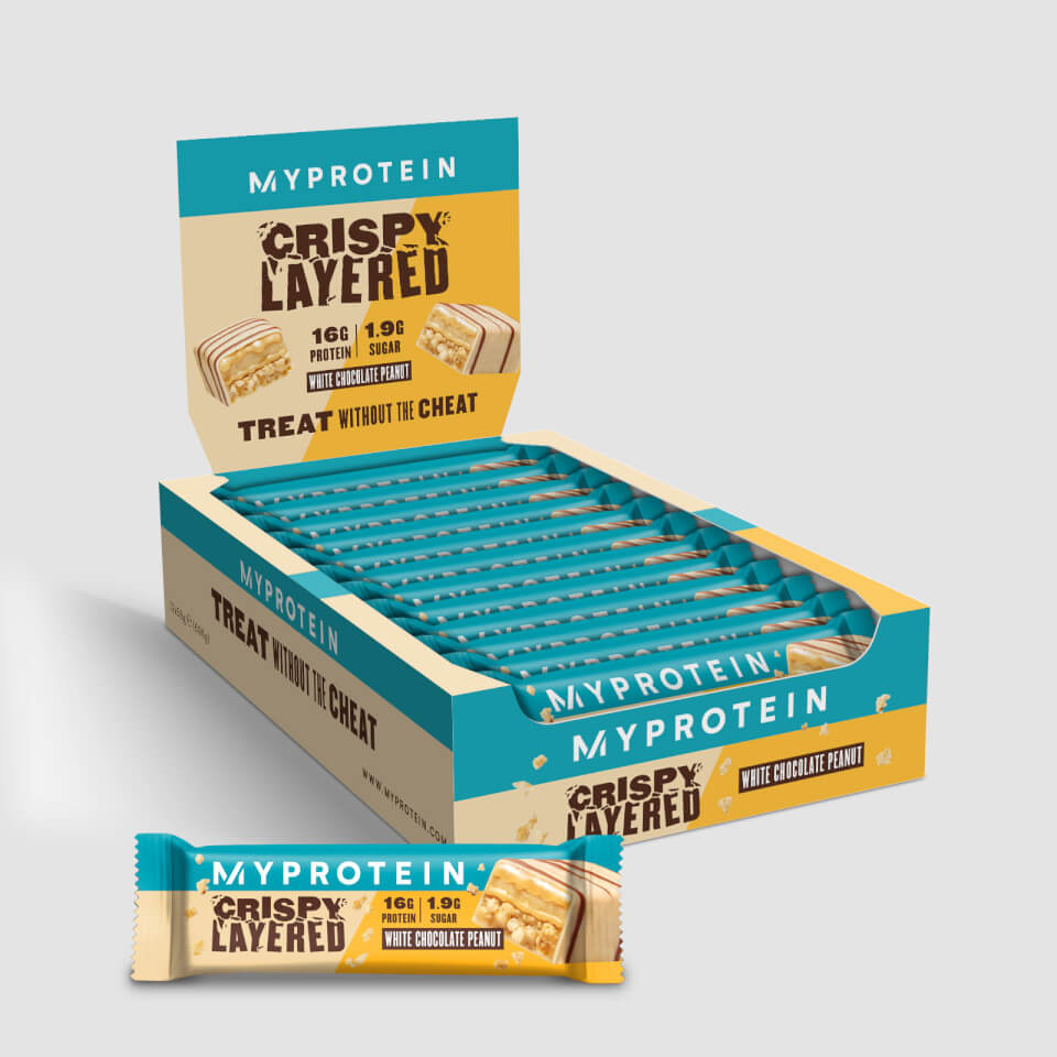 Crispy Layered Bar - 12 x 58g - White Chocolate Peanut