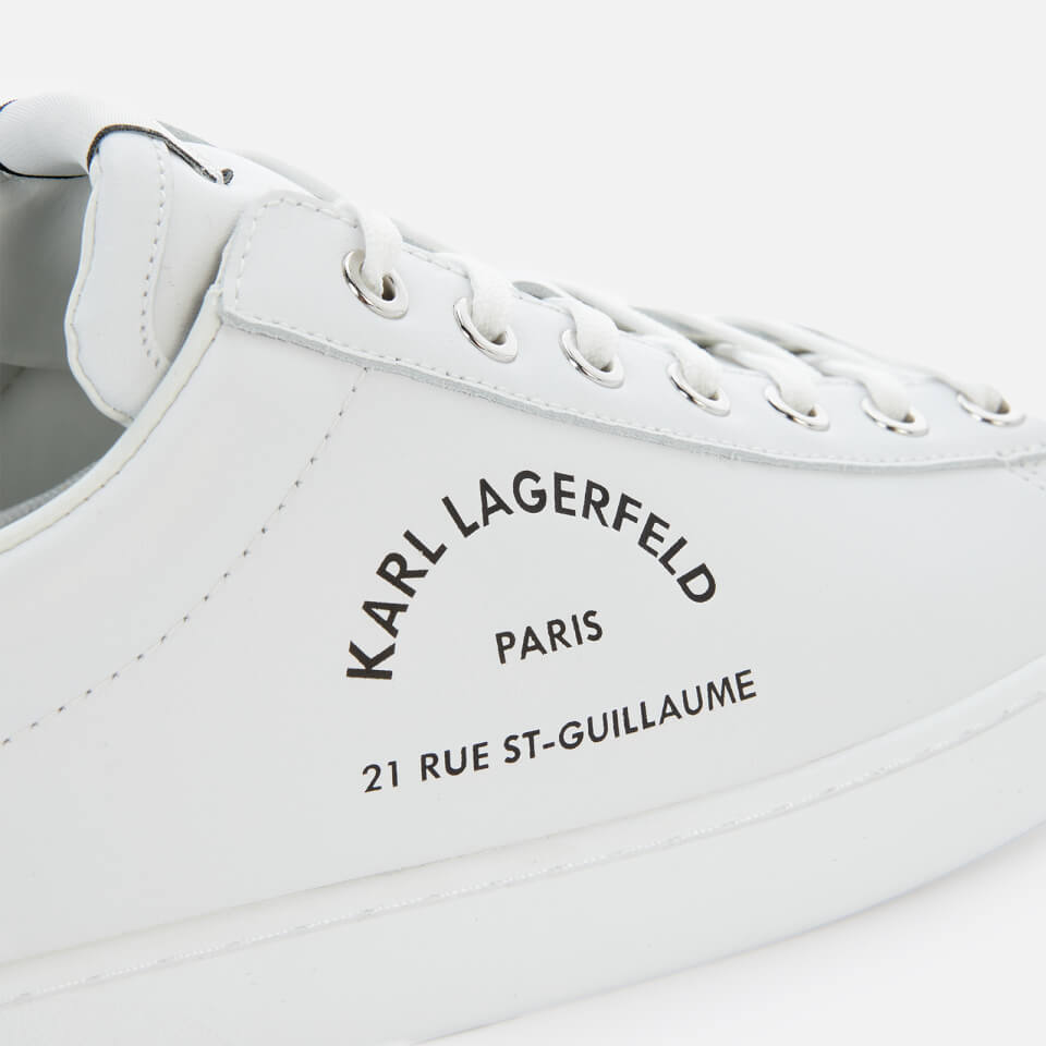 KARL LAGERFELD Men's Kourt Ii Leather Cupsole Trainers - White