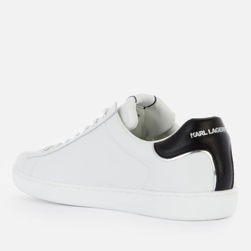 KARL LAGERFELD Men's Kourt Ii Leather Cupsole Trainers - White