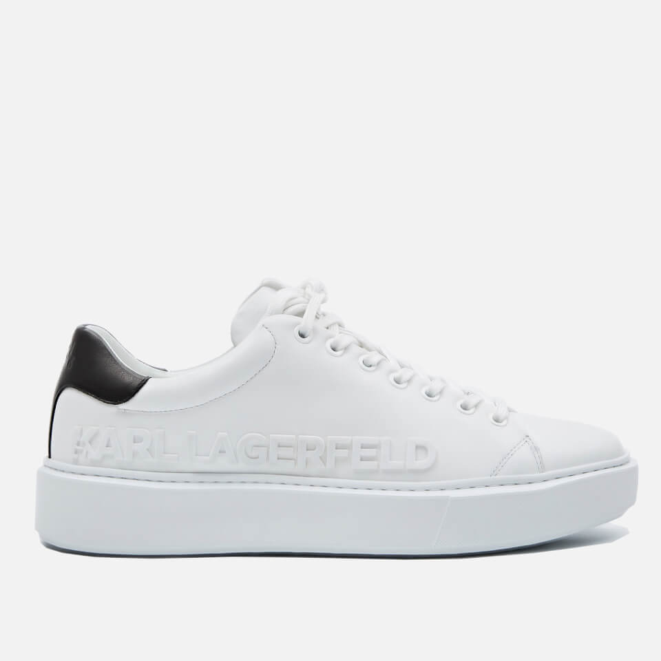 KARL LAGERFELD Men's Maxi Kup Leather Chunky Trainers - White