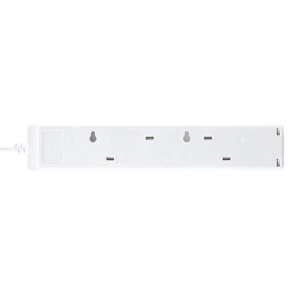 Masterplug 4 Socket Extension Lead 2m White