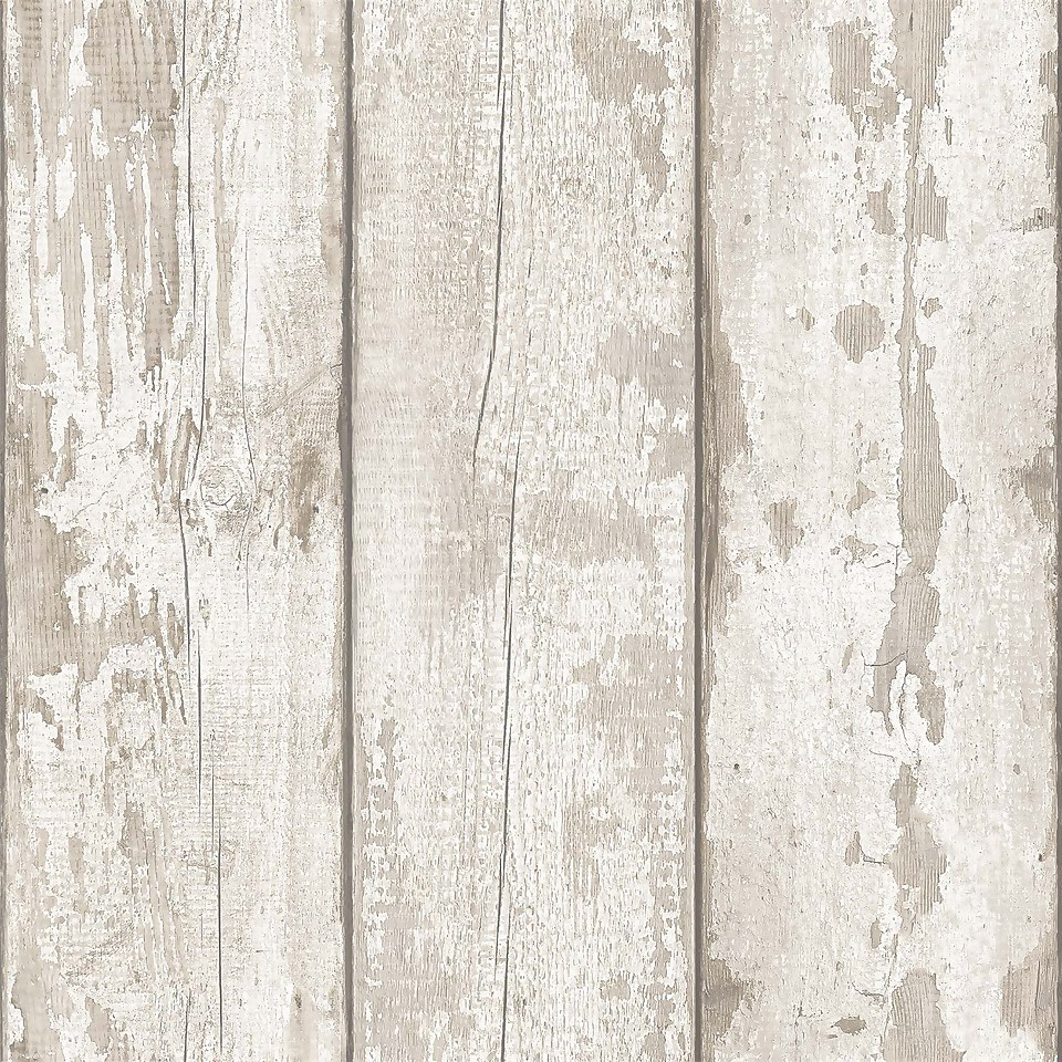White Washed Wood Artistick Wallpaper