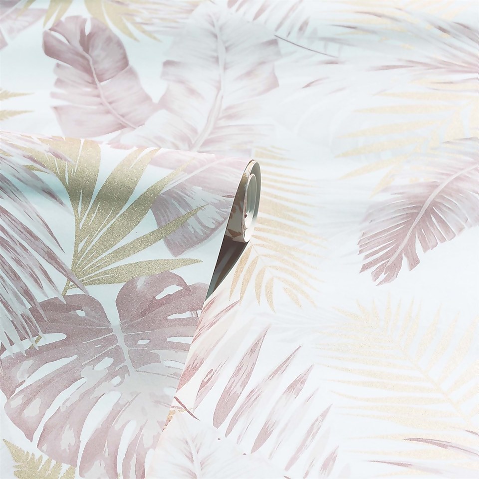 Soft Tropical Blush Artistick Wallpaper