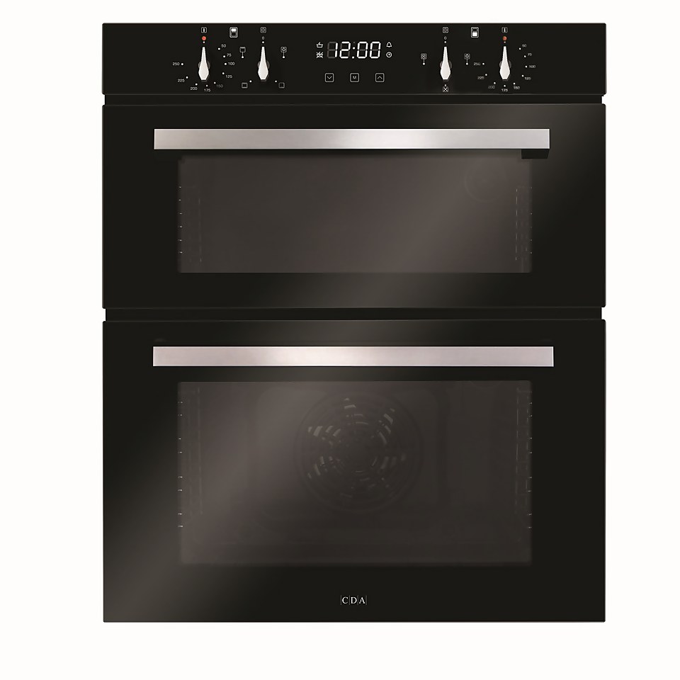 CDA DC741BL Built-under Double Electric Oven with Touch Control Timer - Black