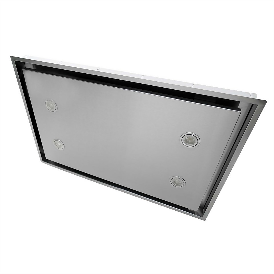 CDA EVX90SS Ceiling Cooker Hood with Remote Control - 90cm - Stainless Steel